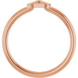 14K Gold Initial A Ring - Rose Gold - view 2