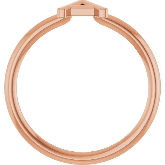 14K Gold Initial A Ring - Rose Gold - view 2