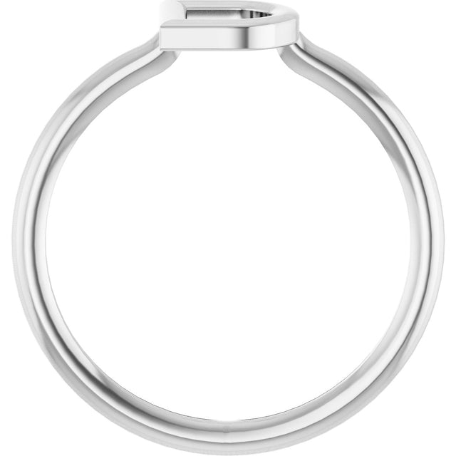 14K Gold Initial D Ring - White Gold - view 2