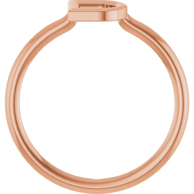 14K Gold Initial D Ring - Rose Gold - view 2