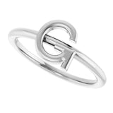 Platinum Initial G Ring - view 5