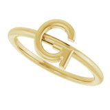 14K Gold Initial G Ring - Yellow Gold - view 5