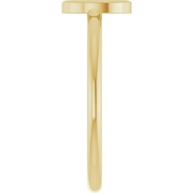 14K Gold Initial O Ring - Yellow Gold - view 4
