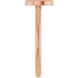 14K Gold Initial O Ring - Rose Gold - view 4