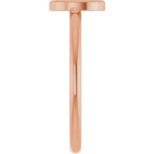 14K Gold Initial O Ring - Rose Gold - view 4