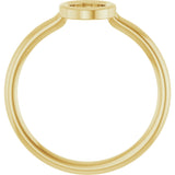 14K Gold Initial O Ring - Yellow Gold - view 2