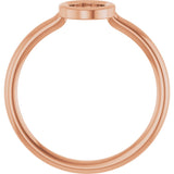 14K Gold Initial O Ring - Rose Gold - view 2