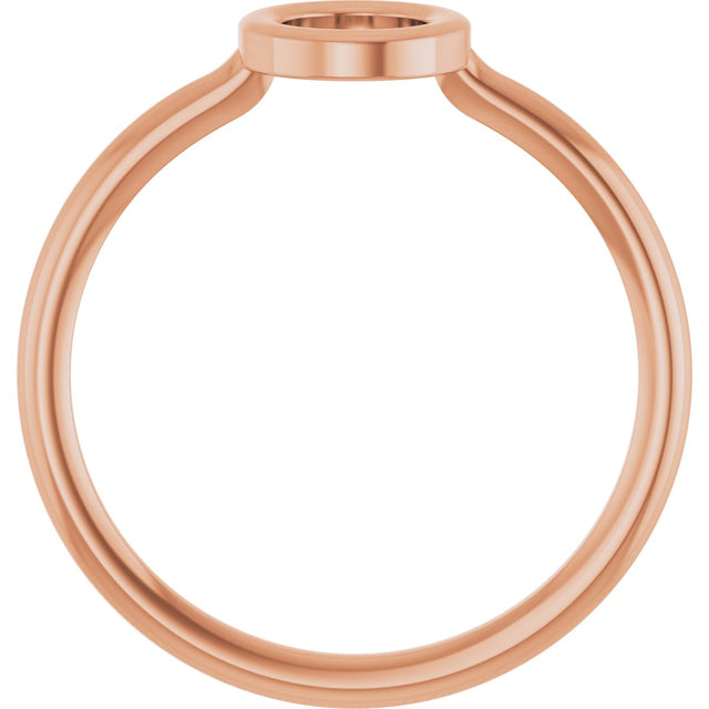14K Gold Initial O Ring - Rose Gold - view 2