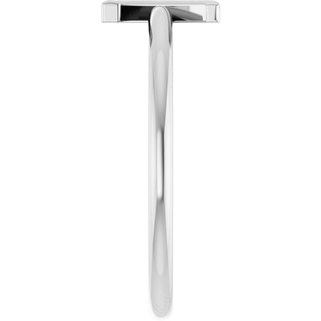 14K Gold Initial Z Ring - White Gold - view 4