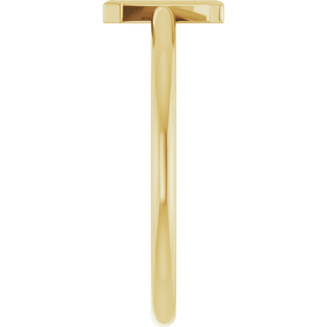 14K Gold Initial Z Ring - Yellow Gold - view 4