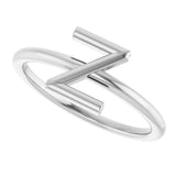 14K Gold Initial Z Ring - White Gold - view 5