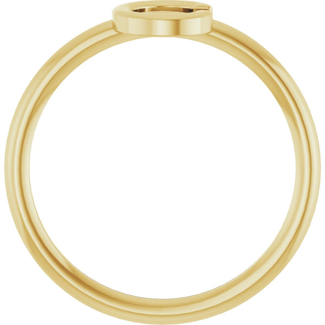 14K Gold Initial C Ring - Yellow Gold - view 2