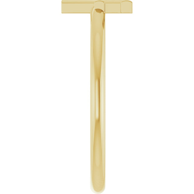 14K Gold Initial F Ring - Yellow Gold - view 4