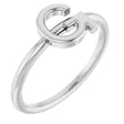 14K Gold Initial G Ring - White Gold