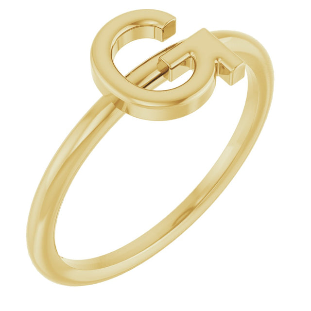 14K Gold Initial G Ring - Yellow Gold