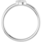 14K Gold Initial S Ring - White Gold - view 2