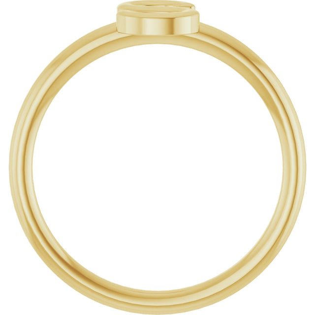 14K Gold Initial S Ring - Yellow Gold - view 2