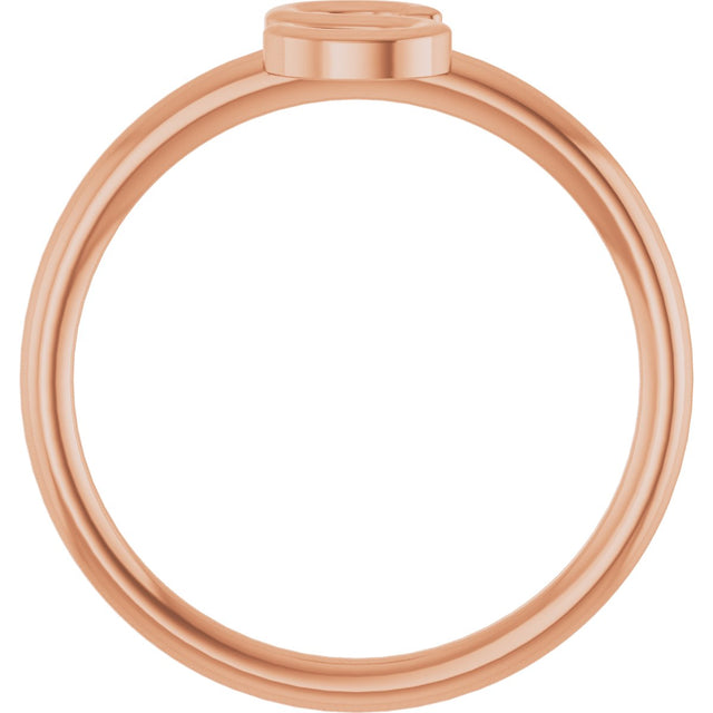14K Gold Initial S Ring - Rose Gold - view 2
