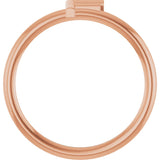 14K Gold Initial F Ring - Rose Gold - view 2