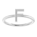 Platinum Initial F Ring - view 3