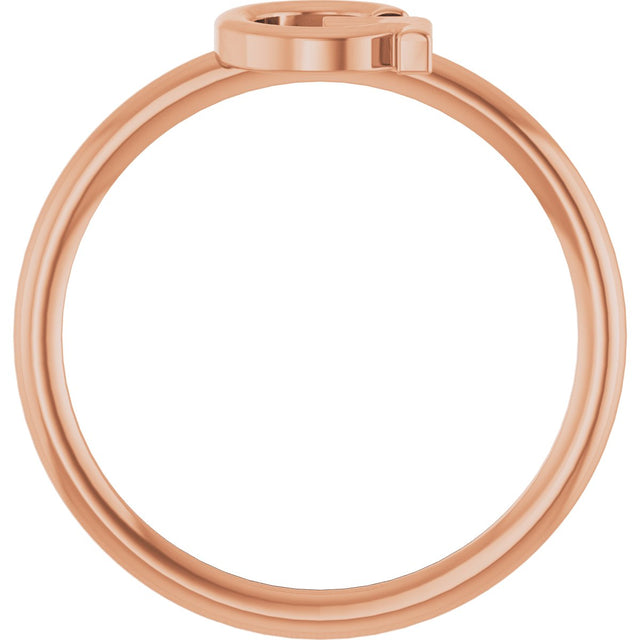 14K Gold Initial G Ring - Rose Gold - view 2