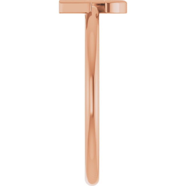 14K Gold Initial G Ring - Rose Gold - view 4