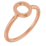 14K Gold Initial O Ring - Rose Gold