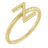 14K Gold Initial Z Ring - Yellow Gold