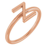 14K Gold Initial Z Ring - Rose Gold