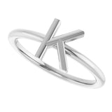 Platinum Initial K Ring - view 5