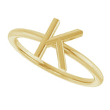 14K Gold Initial K Ring - Yellow Gold - view 5