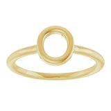14K Gold Initial O Ring - Yellow Gold - view 3