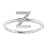 Platinum Initial Z Ring - view 3