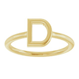 14K Gold Initial D Ring - Yellow Gold - view 3