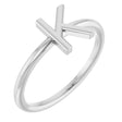 14K Gold Initial K Ring - White Gold