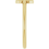 14K Gold Initial C Ring - Yellow Gold - view 4