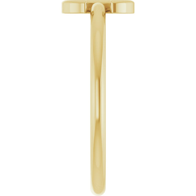14K Gold Initial C Ring - Yellow Gold - view 4