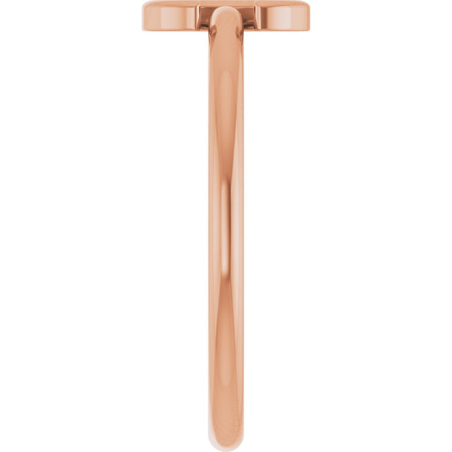 14K Gold Initial C Ring - Rose Gold - view 4