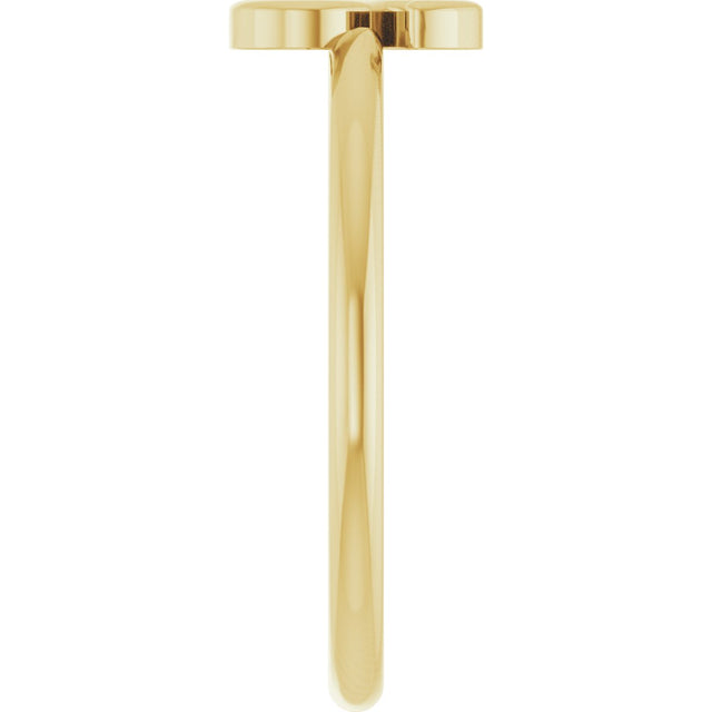 14K Gold Initial S Ring - Yellow Gold - view 4