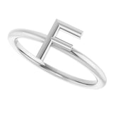 Platinum Initial F Ring - view 5