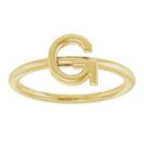 14K Gold Initial G Ring - Yellow Gold - view 3