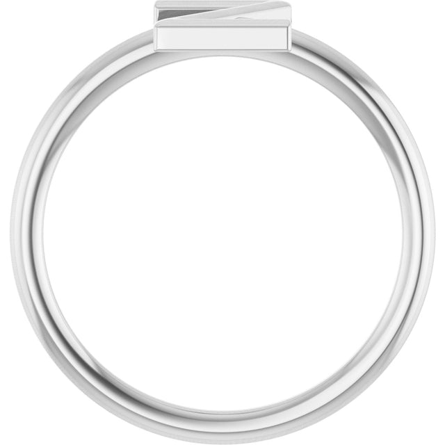 14K Gold Initial Z Ring - White Gold - view 2