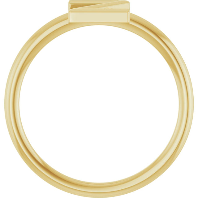 14K Gold Initial Z Ring - Yellow Gold - view 2