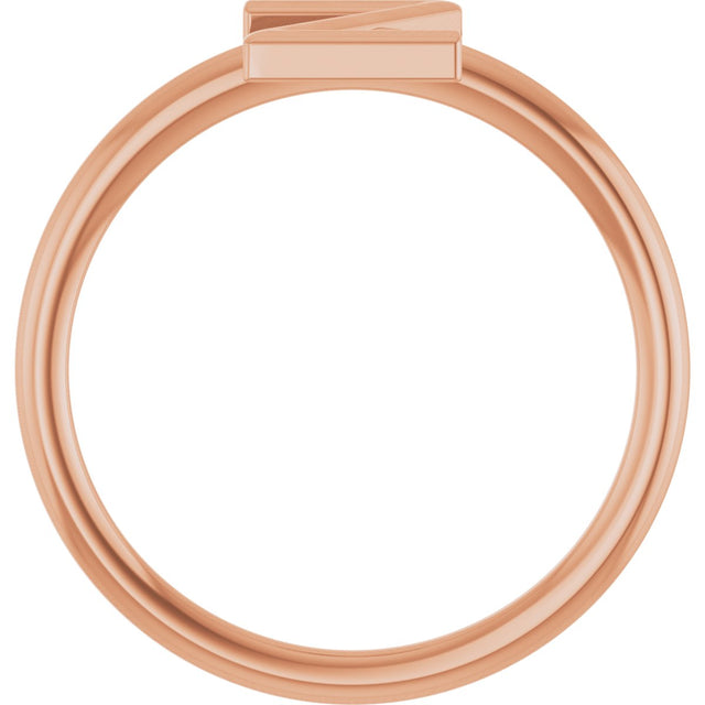 14K Gold Initial Z Ring - Rose Gold - view 2