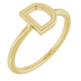 14K Gold Initial D Ring - Yellow Gold