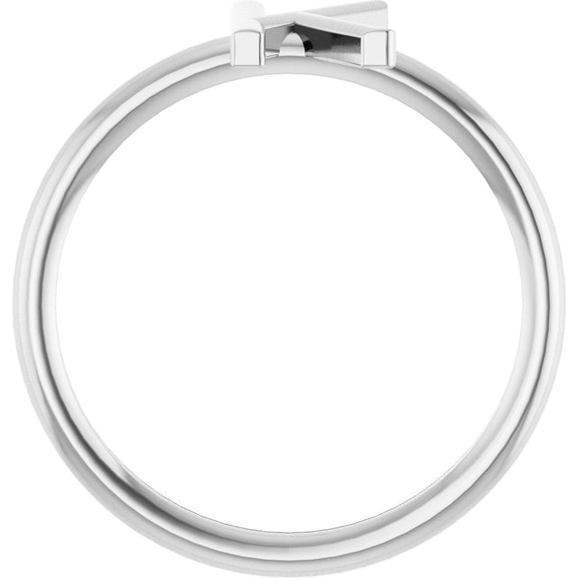 14K Gold Initial K Ring - White Gold - view 2