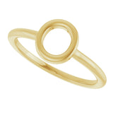14K Gold Initial O Ring - Yellow Gold - view 5