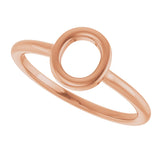 14K Gold Initial O Ring - Rose Gold - view 5