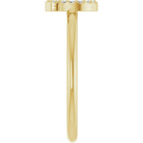 14K Gold Round Natural Diamond Accented Initial Ring - Yellow Gold - view 8