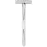 Platinum Round Natural Diamond Accented Initial Ring - view 8